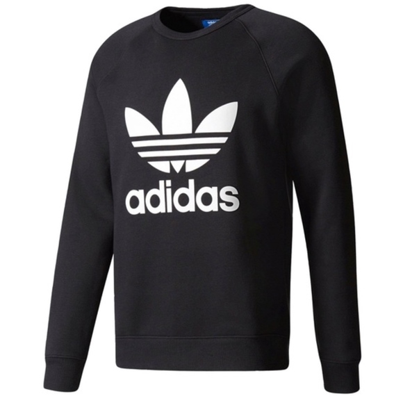 adidas Tops - ADIDAS - Black Original Trefoil Crew Sweatshirt